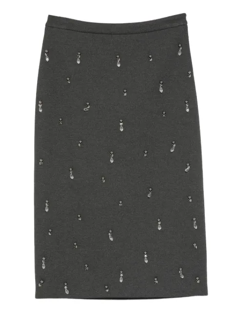Semicouture rhinestone-embellished skirt Grey S5WL15