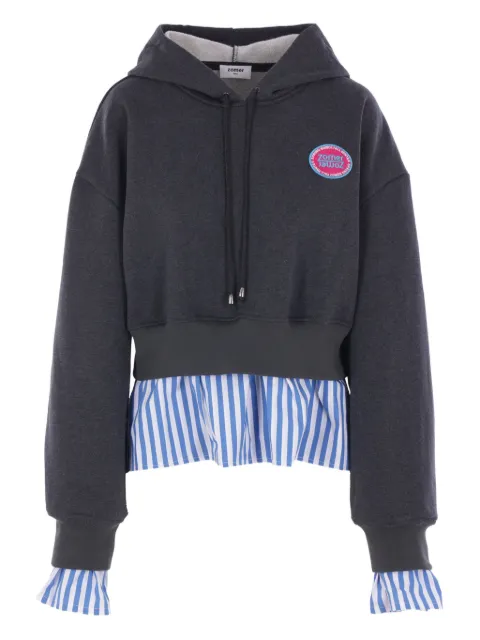 Zomer logo-patch hoodie Grey ZAW25TOP2GREYSTRIPEDBLUE