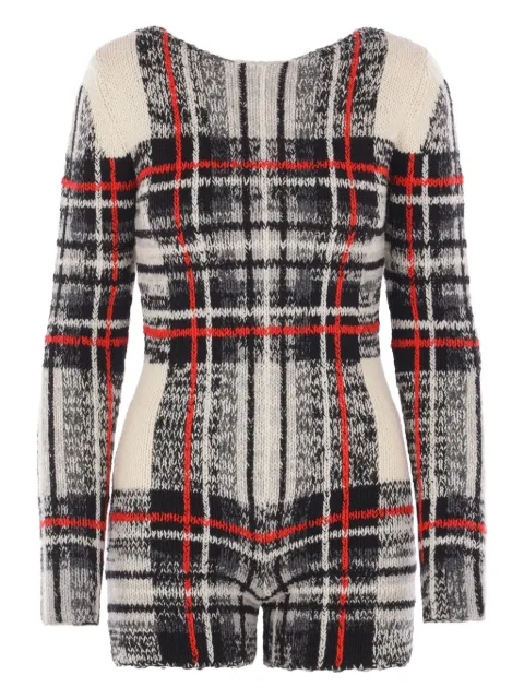Duran Lantink check knit jumpsuit White DRFW25JU010735030