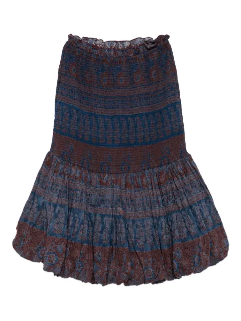 Antik Batik tiered midi skirt Brown MAREVA1SKI