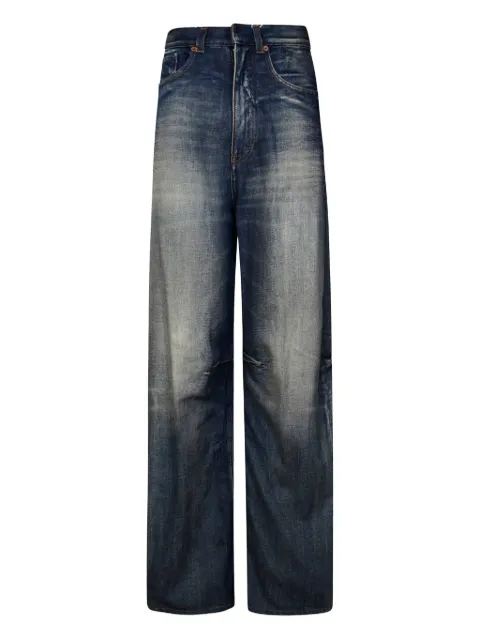 MM6 Maison Margiela logo-patch panelled jeans Blue S52LA0626M30017