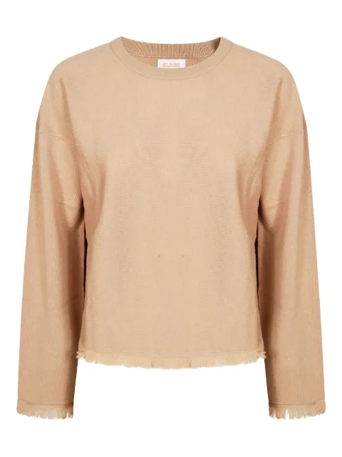 Sun68 crew-neck long-sleeve sweater Neutrals K45235