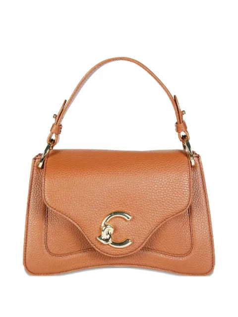 Coccinelle small C-Me leather tote bag Brown E1SSL180201W11