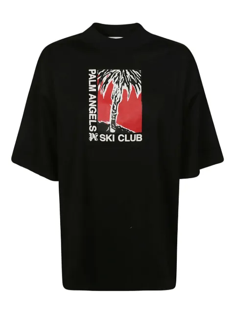 Palm Angels ski club cotton T-shirt Black A07793998