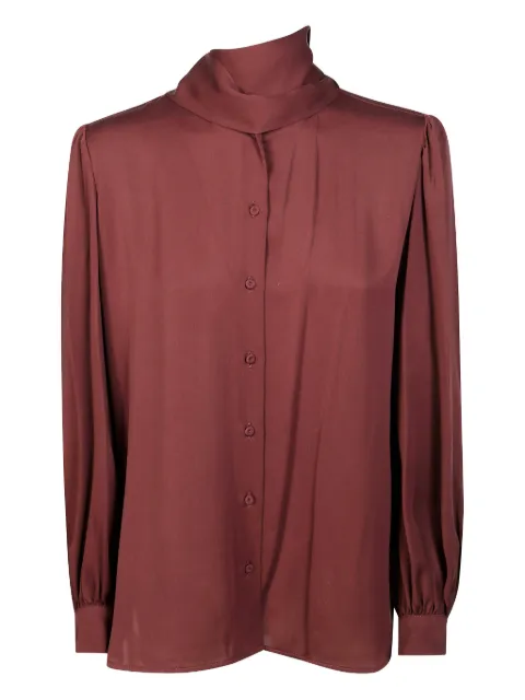 Max Mara Melania tie-neck buttoned shirt Brown 2521116082600