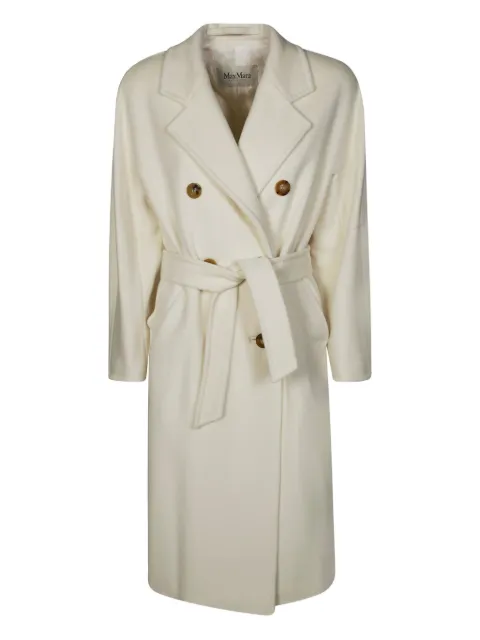 Max Mara buttoned belted coat White 2521018116600