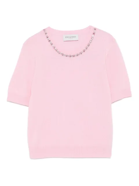 ERMANNO FIRENZE crystal-embellished top Pink D47EM052E52MFA76
