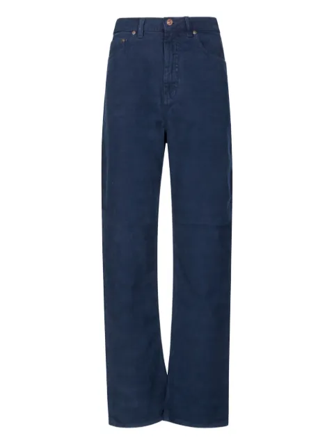 Victoria Beckham corduroy-effect logo-patch jeans Blue 1425DJE006676A