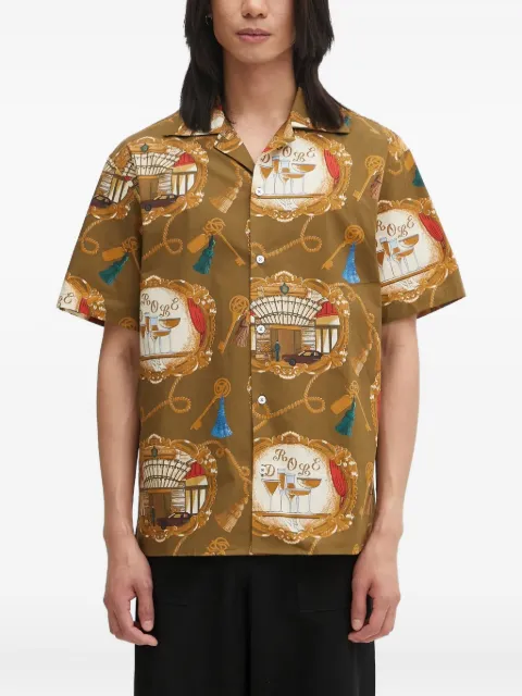 Drôle De Monsieur patterned short-sleeve shirt Brown HSH228LI010