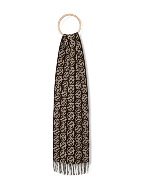 Drôle De Monsieur fringed pattern scarf Brown ISF118WO046