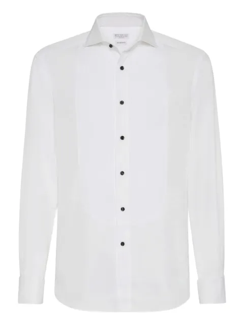 Brunello Cucinelli pleated tuxedo shirt White MR620S1887CZN11