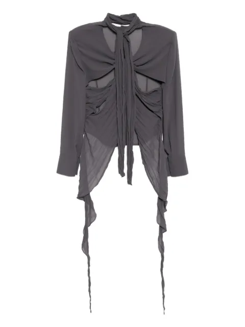 YCH draped blouse Grey W25BL4061GY