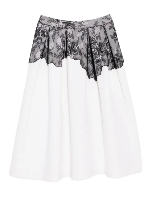 YCH floral-lace skirt Neutrals W25SK6091IV