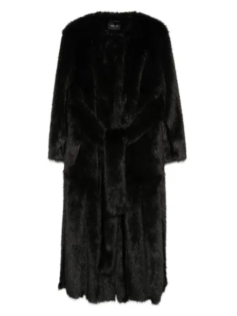 Simone Rocha belted long coat Black 20741090FAUXFURBLACK