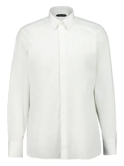 TOM FORD long-sleeved cotton shirt White HLCA02CGS11