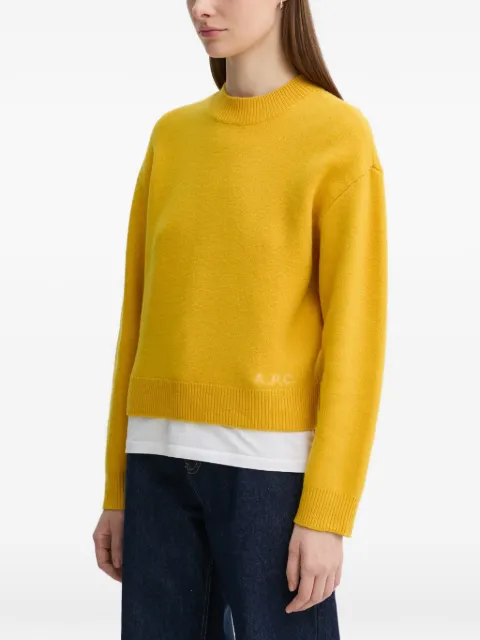 A.P.C. Esther crewneck logo sweater Yellow WVBDKF23373