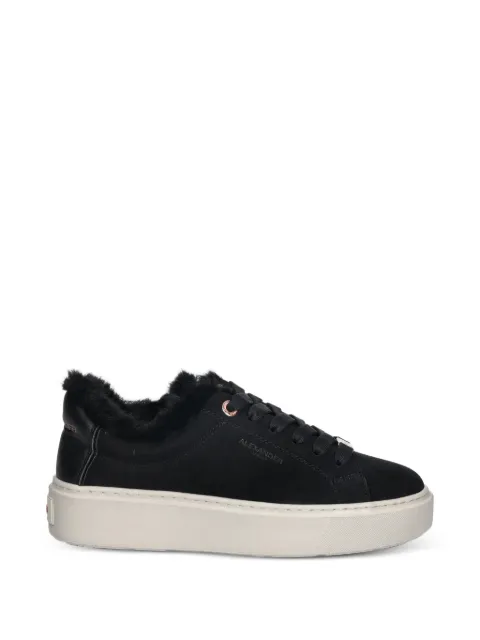 Alexander Smith London faux fur-trim sneakers Black ALBCLHW8242