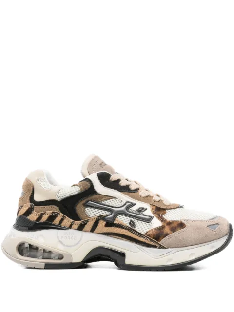 Premiata Sharky-D tiger-print sneakers Neutrals SHARKYD425