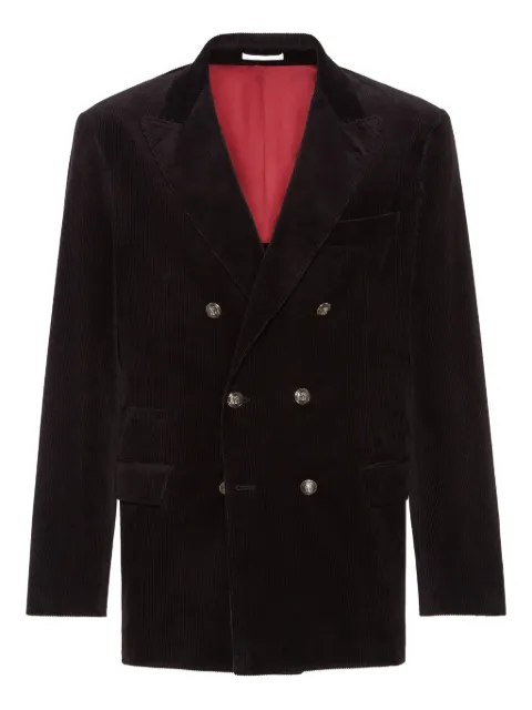 Brunello Cucinelli corduroy double-breasted blazer Black MY4997BPD2C101