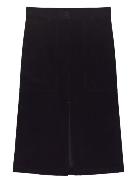 Maison Kitsuné corduroy slit skirt Blue NW01505WW0116P480