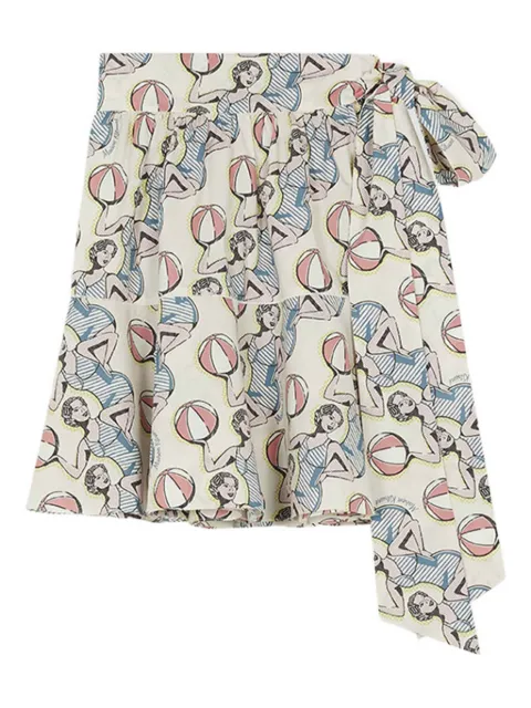 Maison Kitsuné printed skirt Neutrals KW01551WC4025