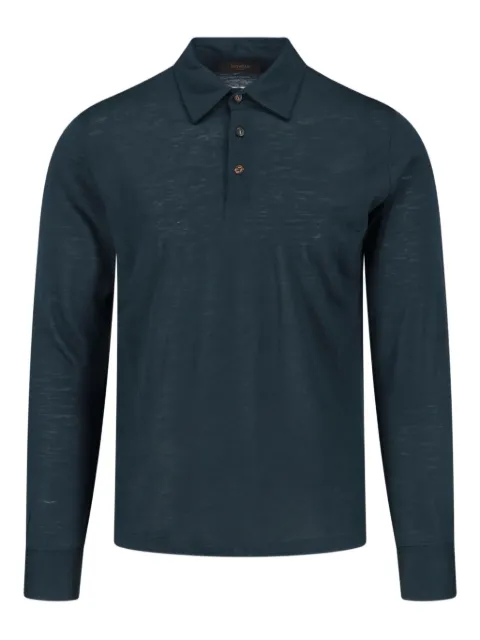 Zanone buttoned virgin-wool polo shirt Green 815132ZM232