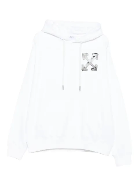 Off-White logo-print hoodie White OMBB085F25FLE00N0172