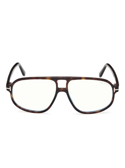 TOM FORD Eyewear pilot-frame hinge-detail glasses Brown FT6082B
