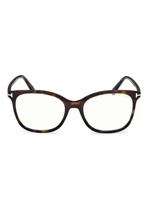 TOM FORD Eyewear hinge-detail square-frame glasses Brown FT6089B