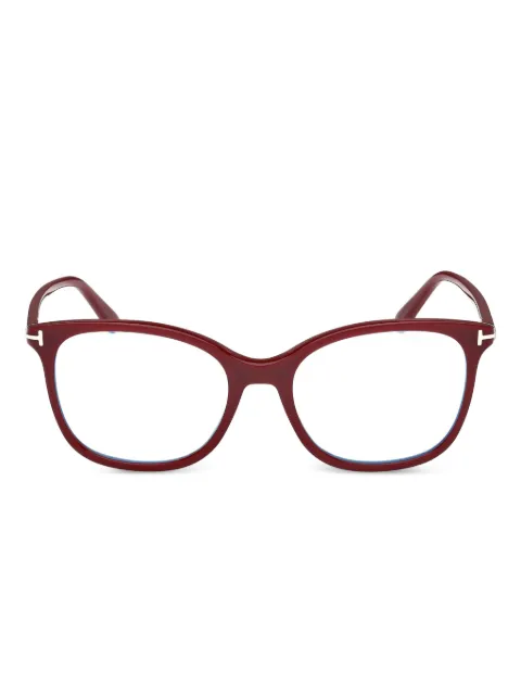 TOM FORD Eyewear hinge-detail round glasses Red FT6089B