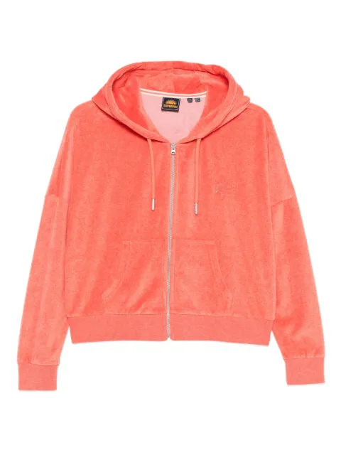 Superdry logo-embroidered zip-up hoodie Orange W2011861A
