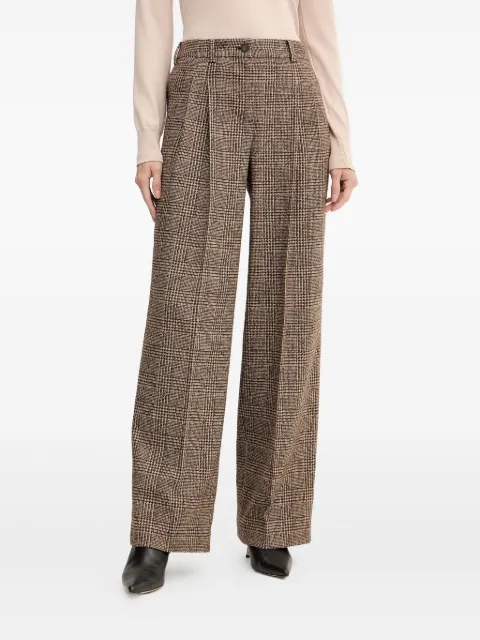 LUISA SPAGNOLI Ossana check pleated trousers Brown 542379