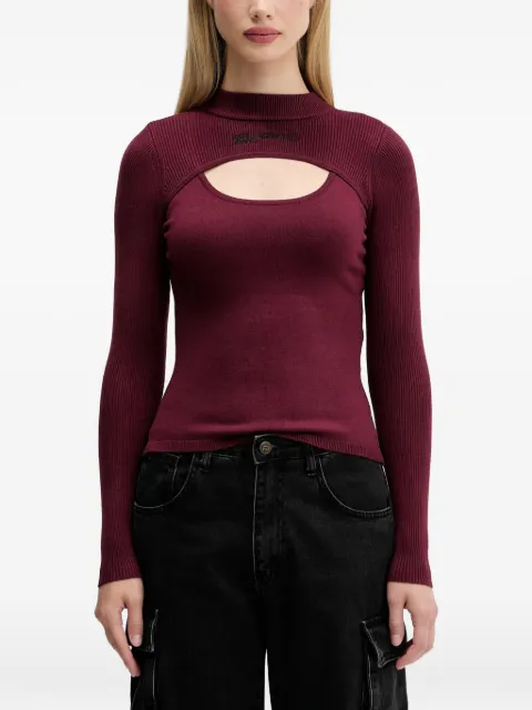 Karl Lagerfeld Jeans cut-out ribbed-knit sweater Red A4W180131ZM