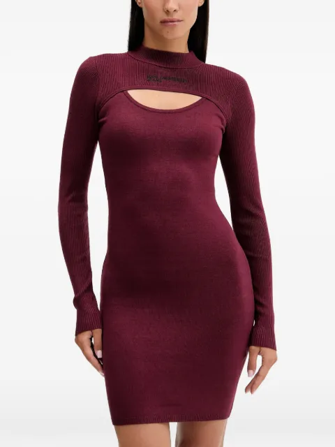 Karl Lagerfeld Jeans cut-out ribbed-knit mini dress Red A4W130101ZM