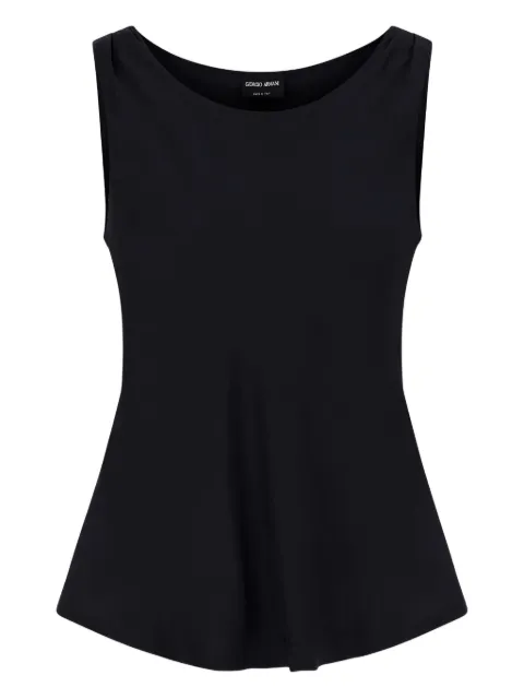 Giorgio Armani draped sleeveless top blouse Black 8CHCKZ30TZ136