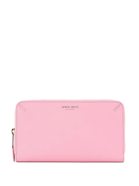Giorgio Armani logo-stamp zip wallet Pink Y1H372YWI9A