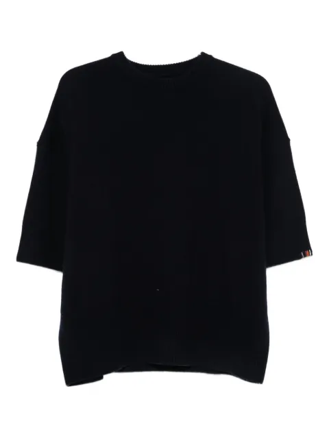 extreme cashmere short-sleeve knitted top Blue 43300101TU01