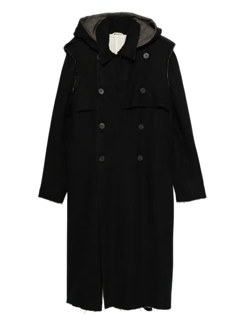 K'ANG hooded double-breasted coat Black MWC017DGC