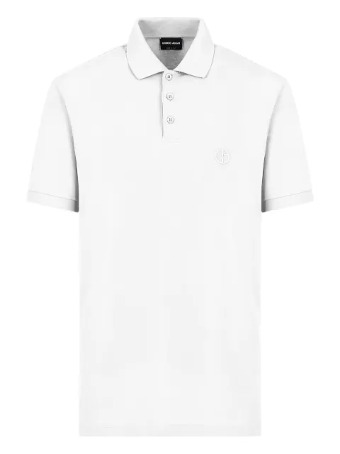 Giorgio Armani buttonned logo-embroidered polo shirt White 8NSF70SJCNZ