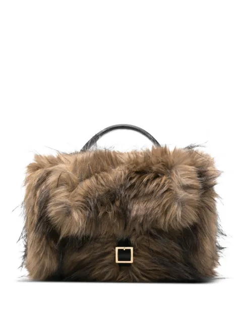 sacai faux fur tote bag Neutrals 2508255
