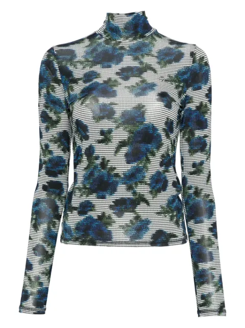 Coperni floral-print high-neck top Blue COPJS188F5032