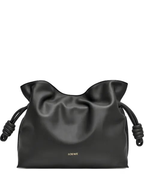 LOEWE medium Flamenco knotted clutch Black A411FC1XD4