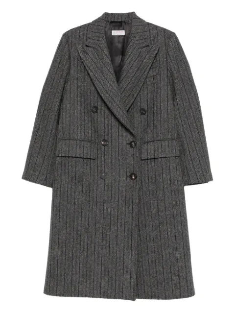 Alberto Biani striped coat Grey OV820WO1139