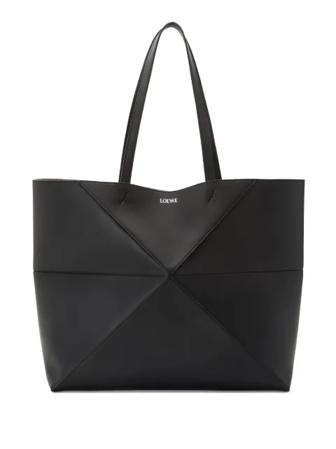 LOEWE Puzzle Fold Horizontal M tote bag Black A779PEWX04