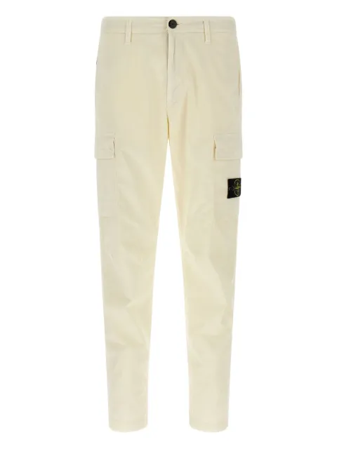 Stone Island cargo-pockets logo-badge trousers Neutrals K2S153100032S0010