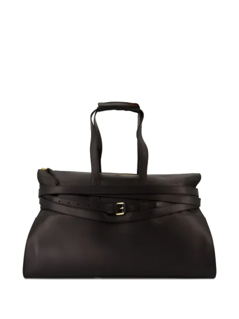 Moschino belted leather tote bag Black MC4155PP1NOA0