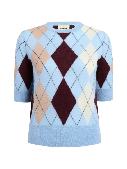 KHAITE Anders argyle sweater Blue 18054655878