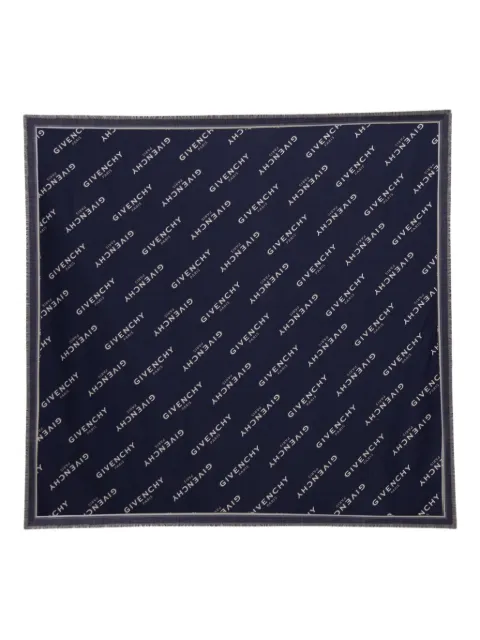 Givenchy monogram fringed scarf Blue BG00N0G012