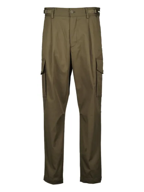 Moncler pleated logo patch trousers Green K20912A00026598R1