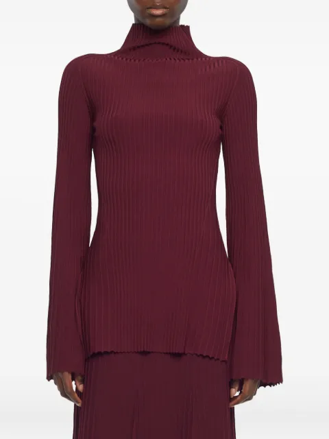 Adam Lippes ribbed long-sleeve top Red F25607VI